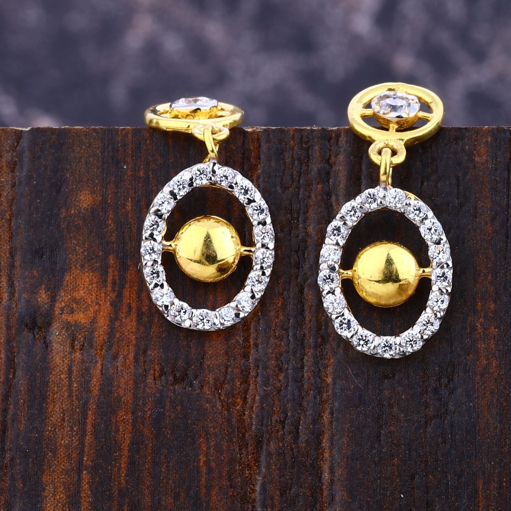 916 Gold CZ  Women's Exclusive Hallmark Earring LFE376