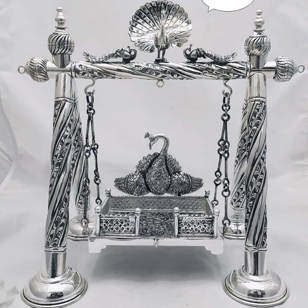 Buy quality Pure silver Swing jhulla for ladoo gopal in antique po ...