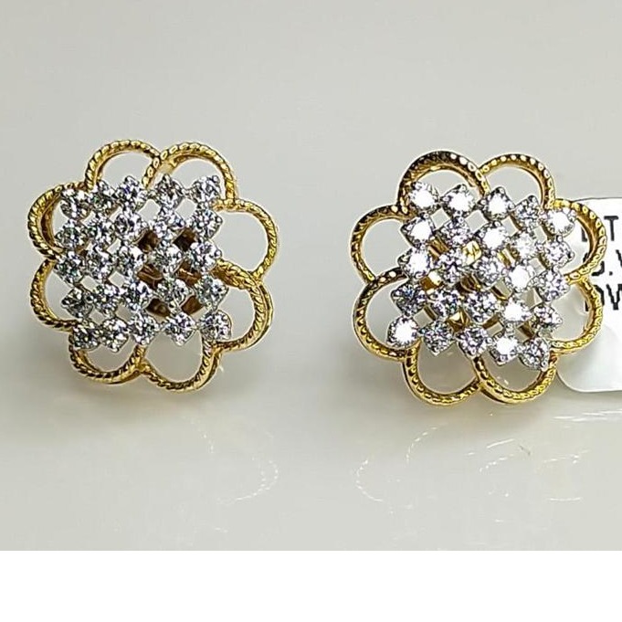 Toniq Gold Plated Pearl Flower Drop Earrings