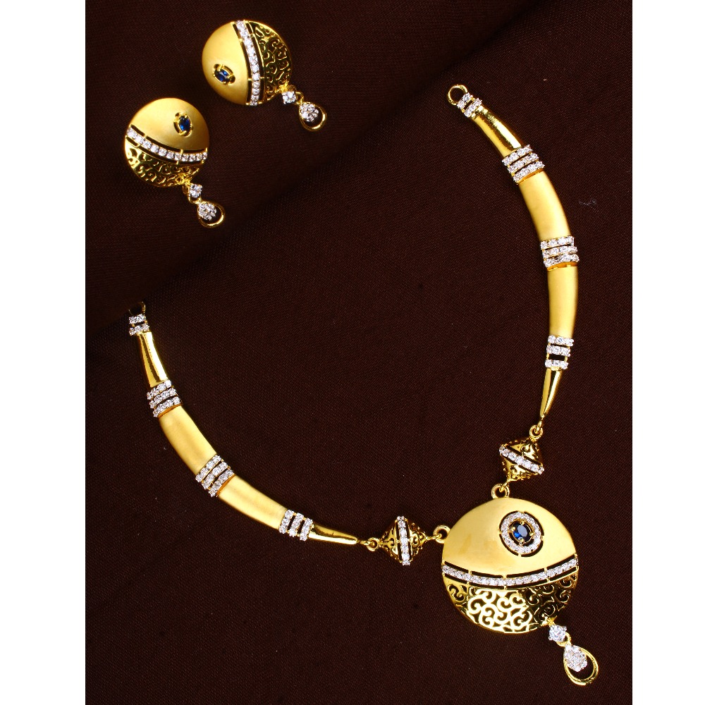 gold royal diamond Necklace set  23