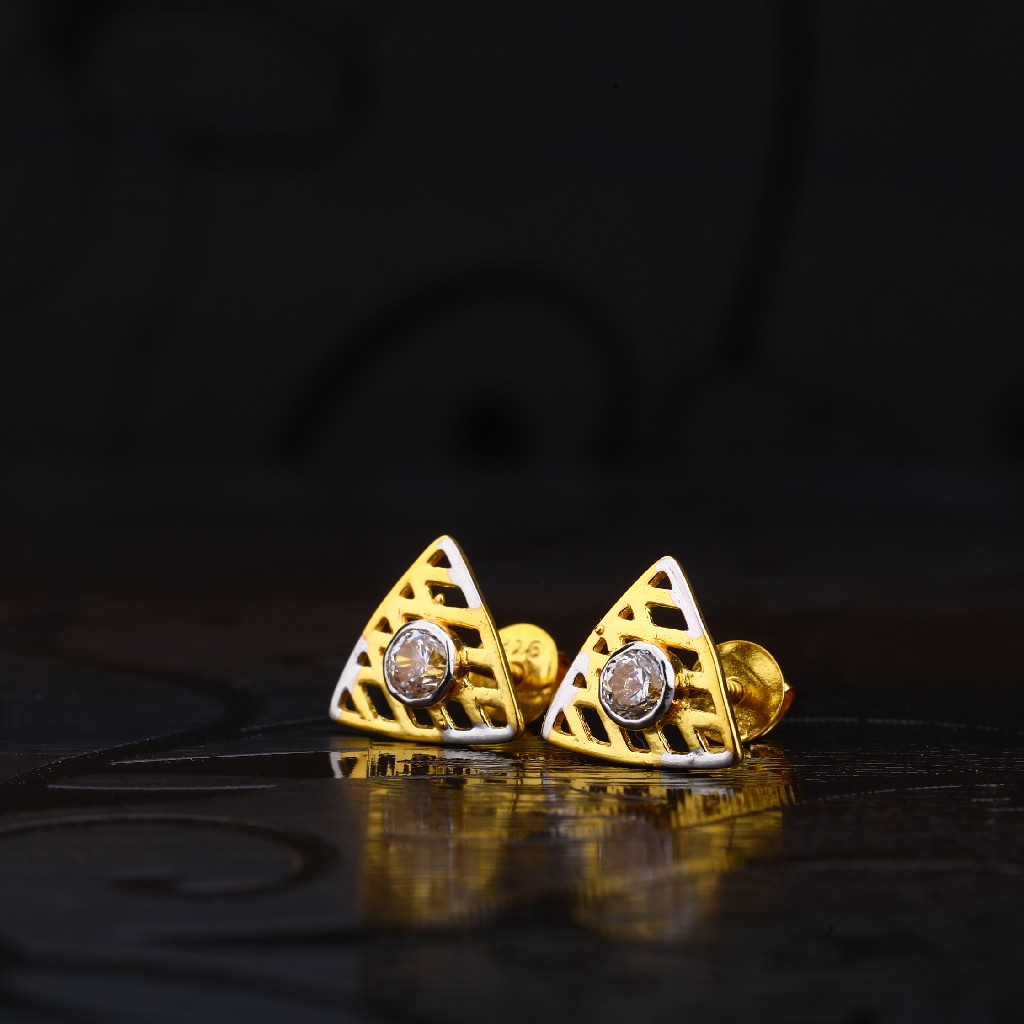 916 Gold Solitare earrings LSE152