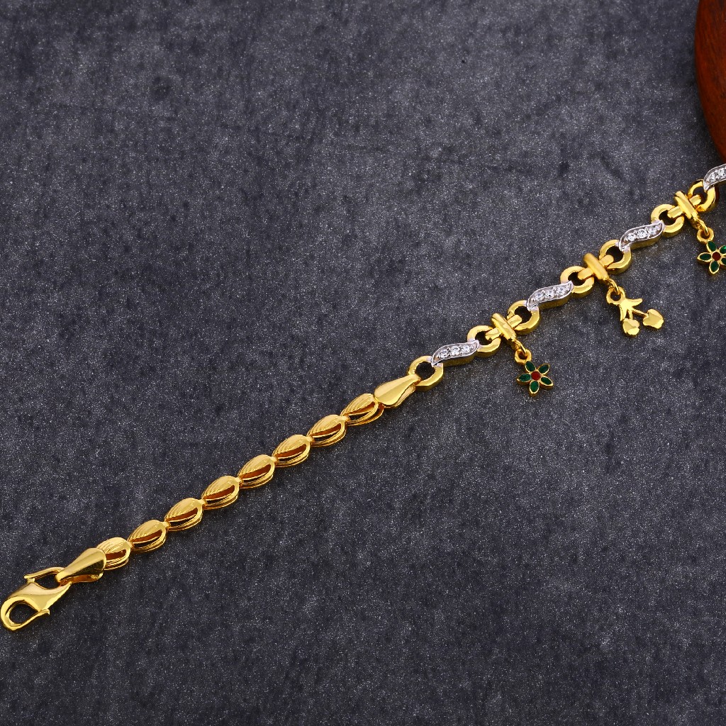 916 Gold Cz Plain Bracelet LPBR55