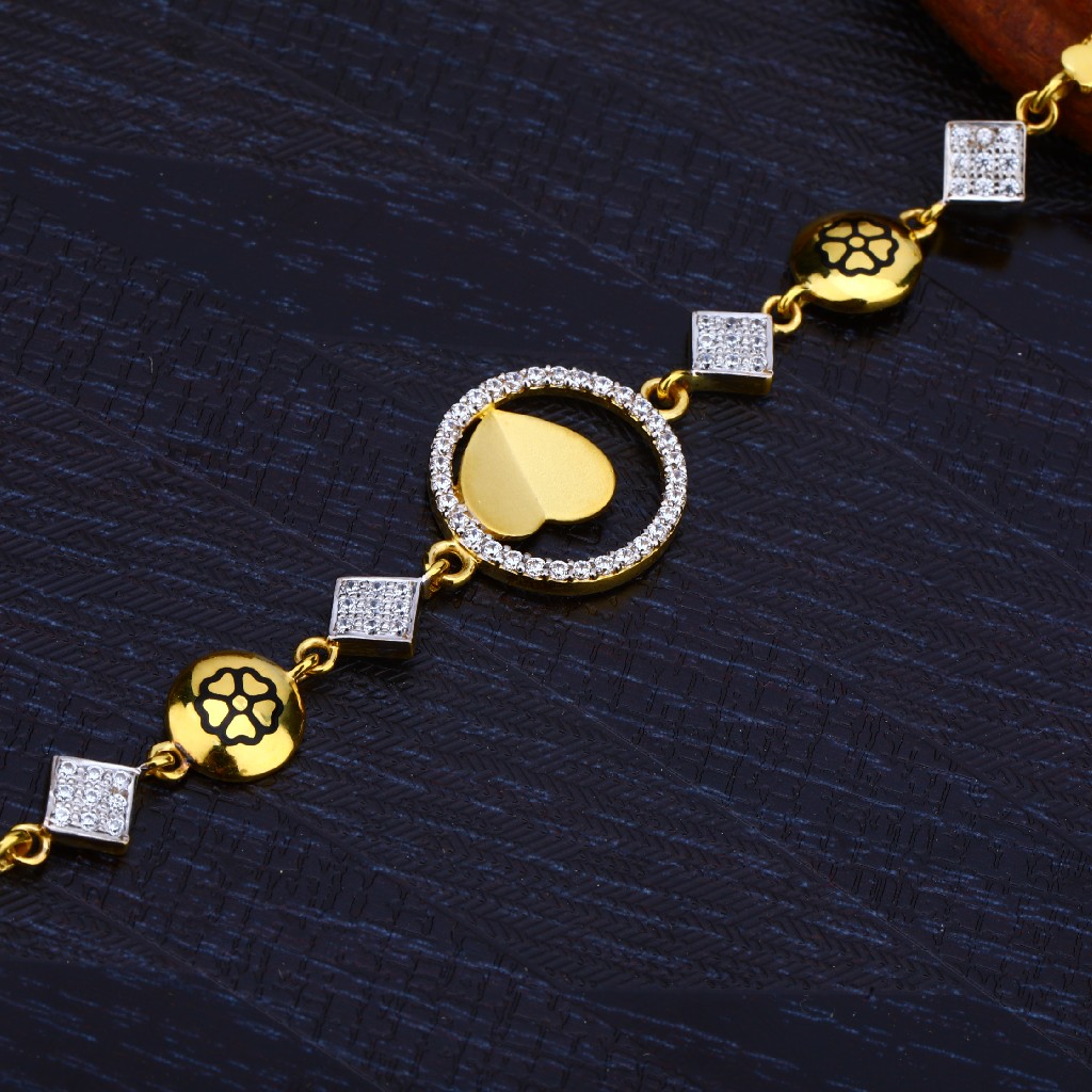 Ladies 916 Gold Cz Bracelet-LB169