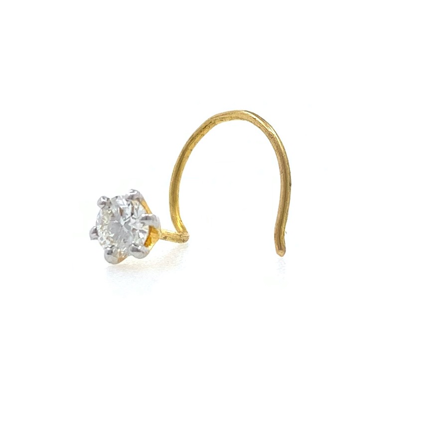 18kt / 750 Yellow gold Classic Single 0.13 cts Diamond Nose pin 6NP76