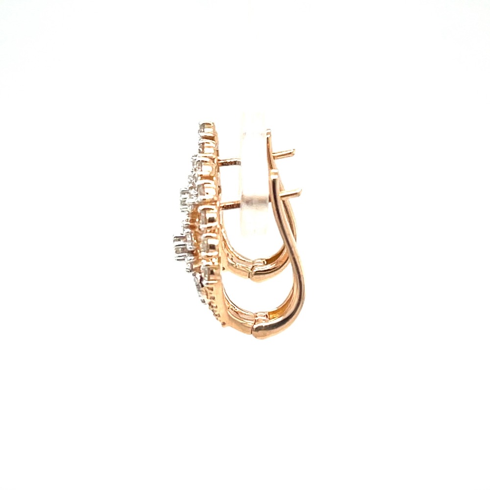 Royale Collection Diamond Hoop Earring in 18k Rose Gold