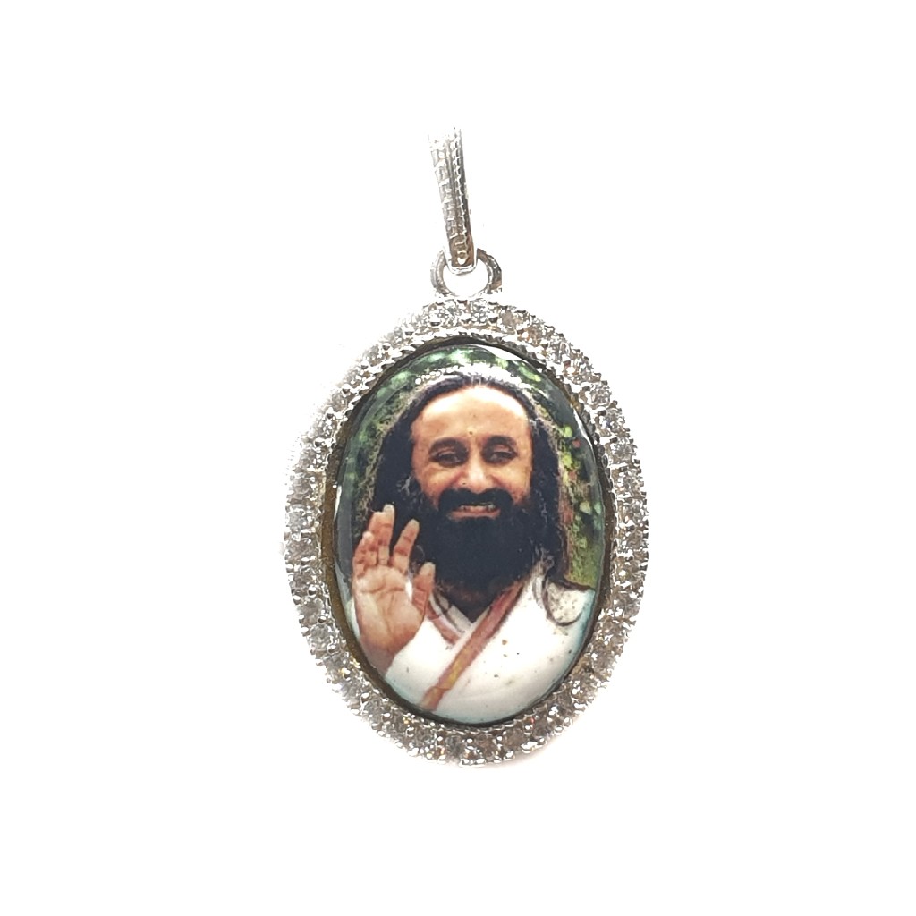 925 sterling silver shree shree ravishankar maharaj pendant mga - pds0055
