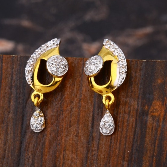 22 carat gold diamonds classical ladies earrings RH-LE604