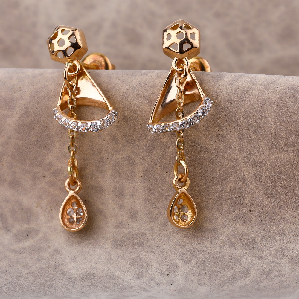 18CT  Rose Gold Exclusive Hallmark Ladies Earring RE202