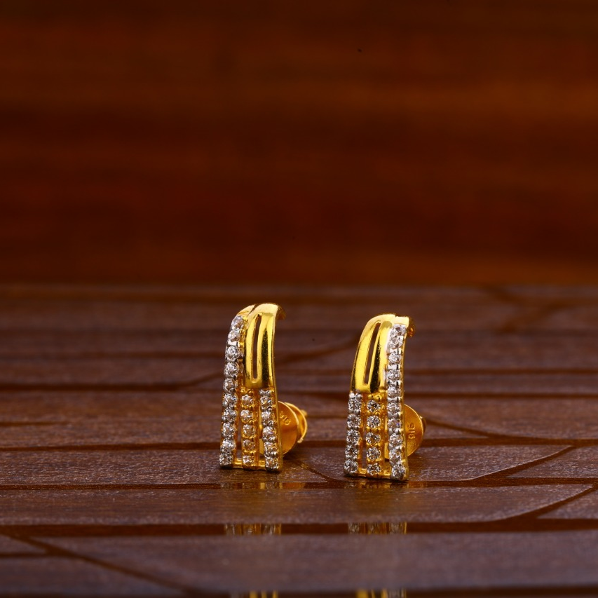 22KT Gold Hallmark Delicate Ladies Tops Earrings LTE279