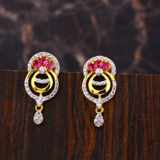 22 carat gold classical ladies earrings RH-LE875