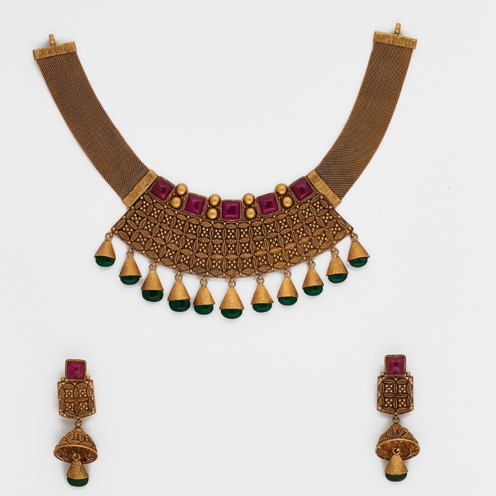 916 Antique Gold Necklace Set SJ-2584