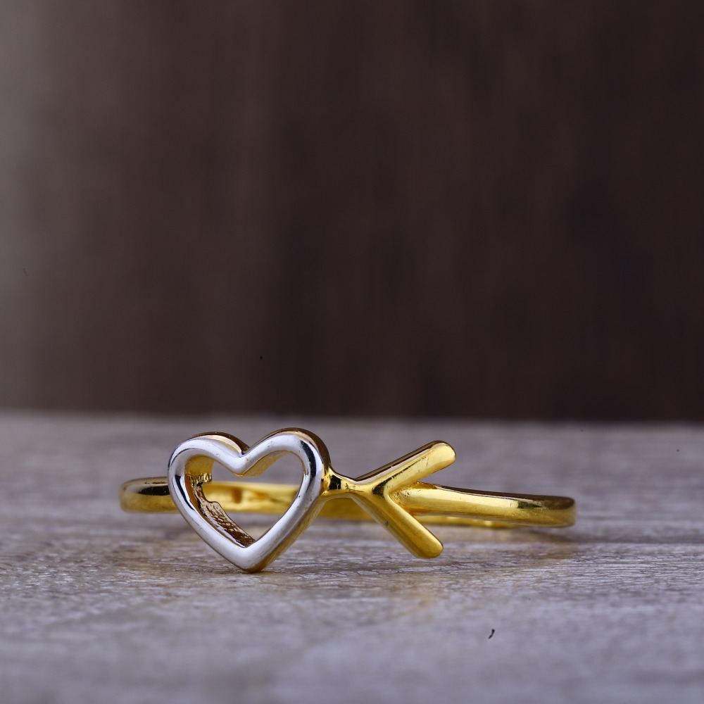 Ladies 916 Gold Heart Design Ring -LPR104