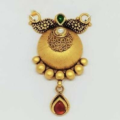 22 KT Gold Rajvadi Antique Pendant
