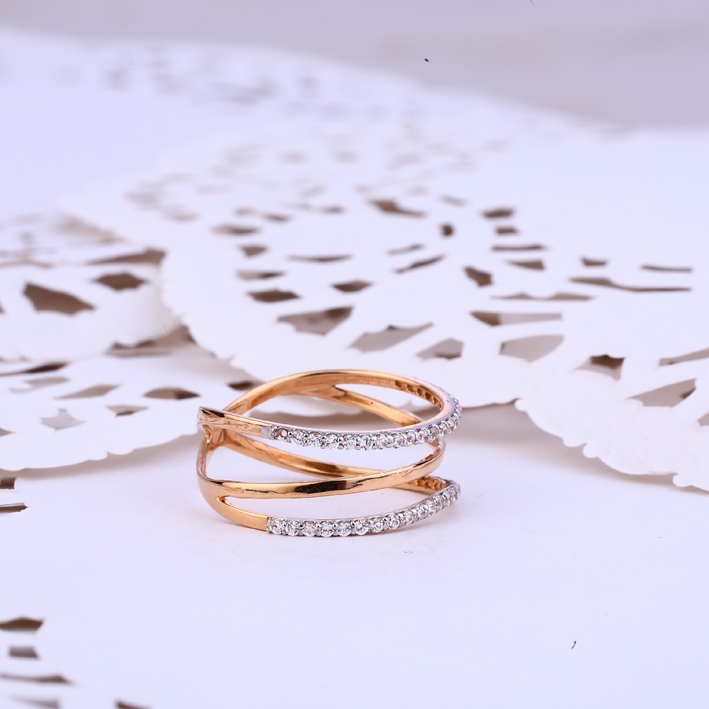 Buy quality Ladies 18K Delicate Fancy Designer Rose Gold Ring ...