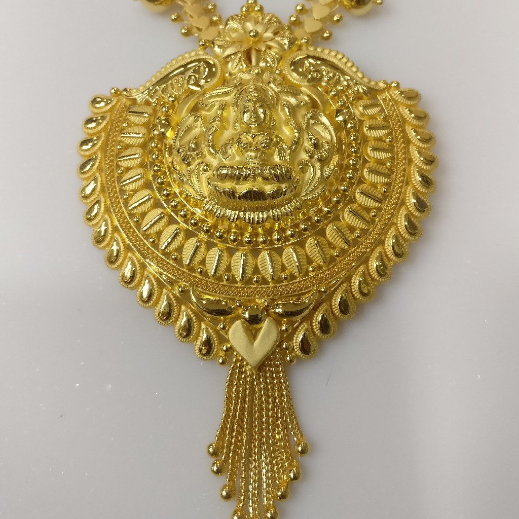 22kt gold handmade savithri haram with laxmi