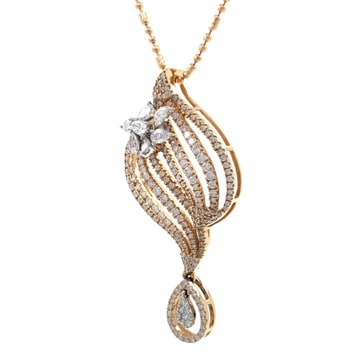 18k gold and diamond designer pendant 