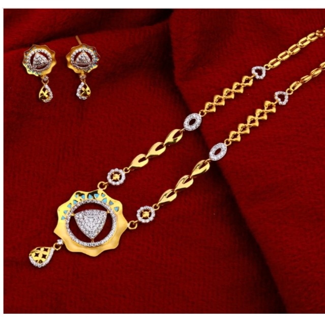 22 carat gold hallmark delicate ladies chan necklace set RH_NS382