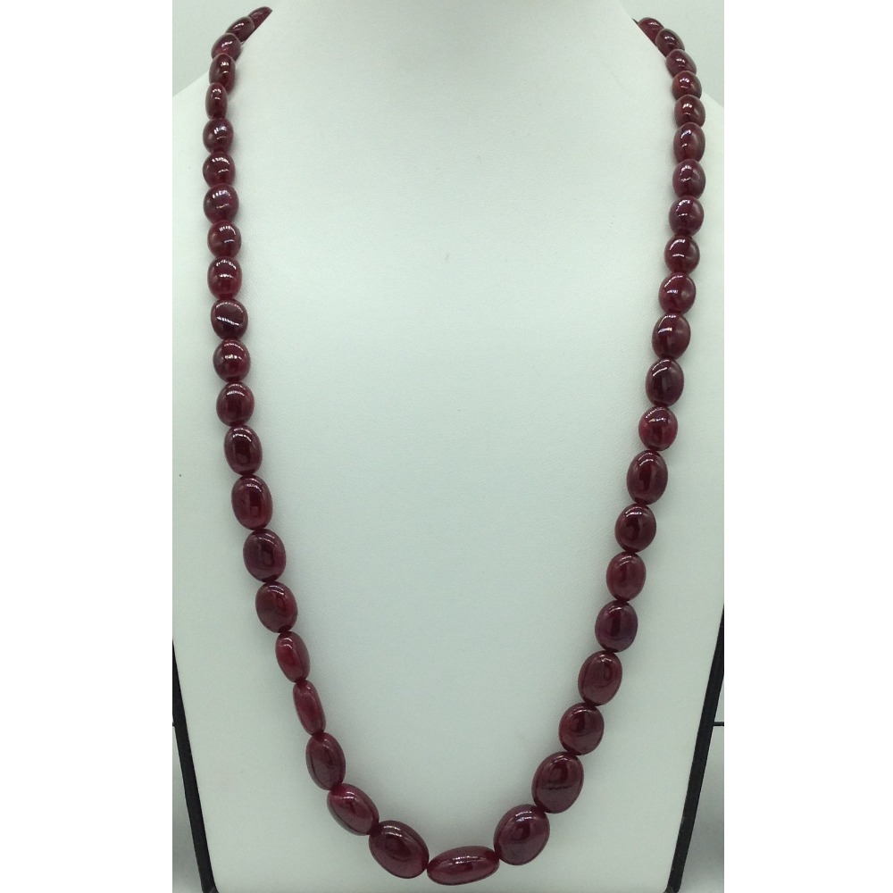 Natural Red Ruby Oval Aweja 1 Layers Necklace JSR0126