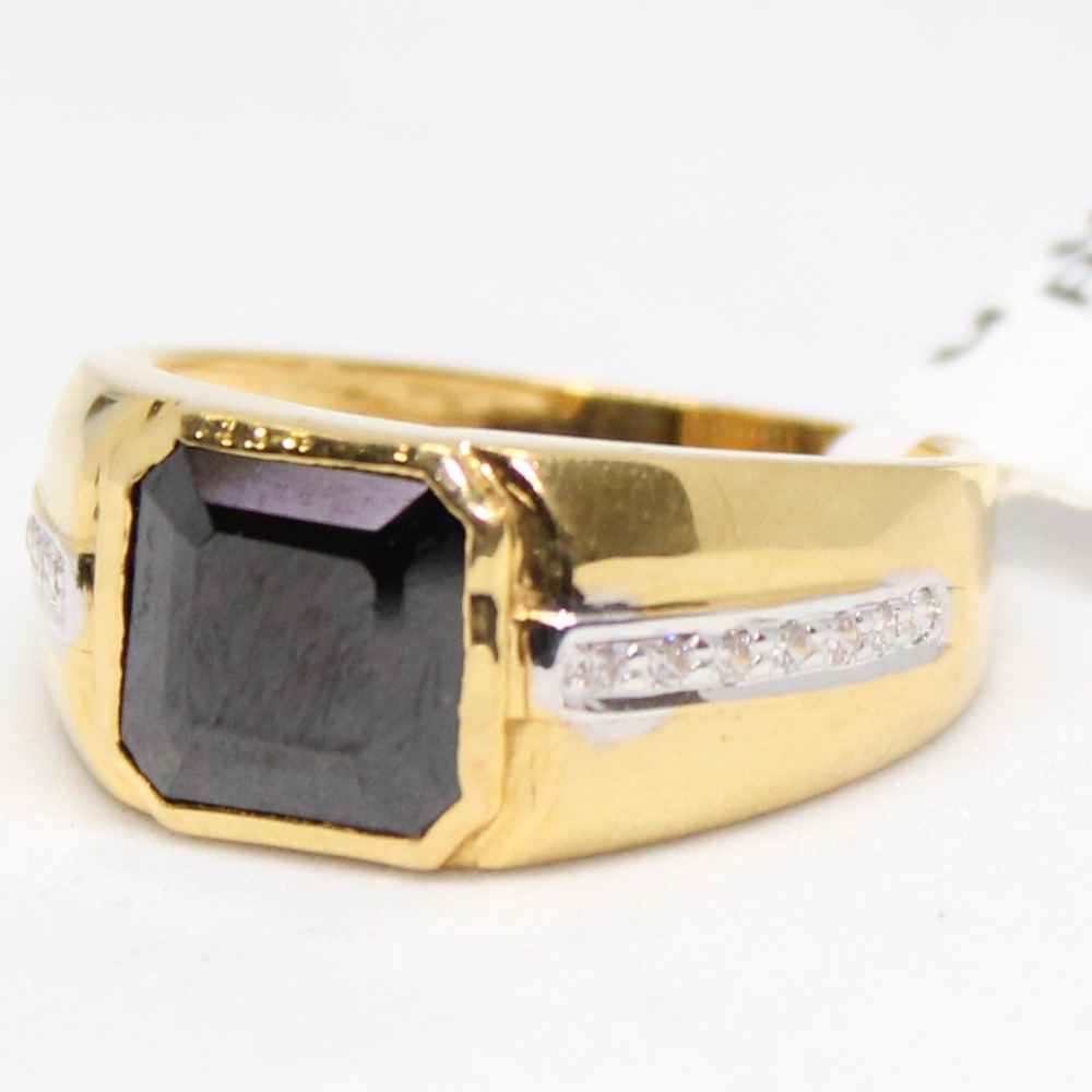 ring 916 hallmark gold black daimond-6747