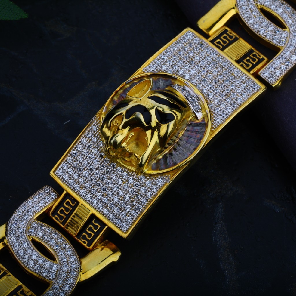 Mens Exclusive 916 Casting Jaguar Gold Bracelet-MCB21
