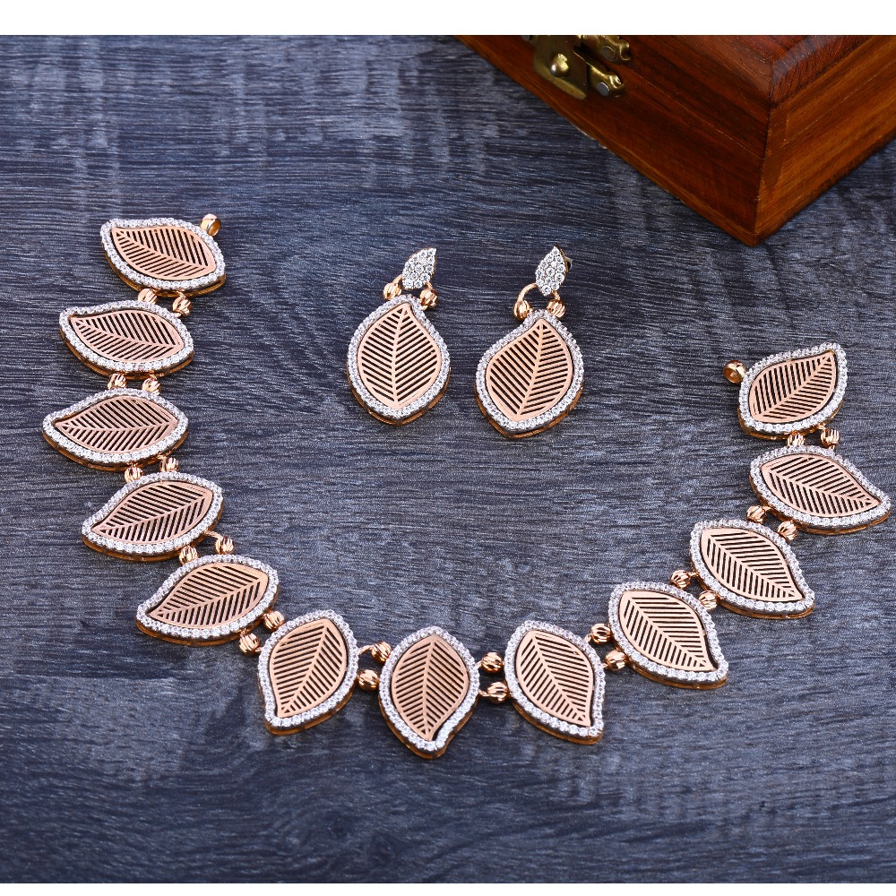 750 fancy  Rose Gold  Women's Necklace Set RN40
