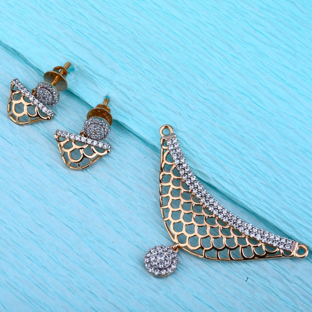 750 Rose Gold Women's Classic Pendant Set RMPN114