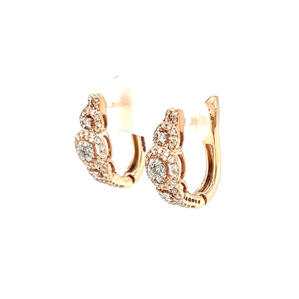 Shining Diva Fashion 18k Rose Gold Plated Latest Fancy Stylish Copper  Zircon Bali Earrings for Women