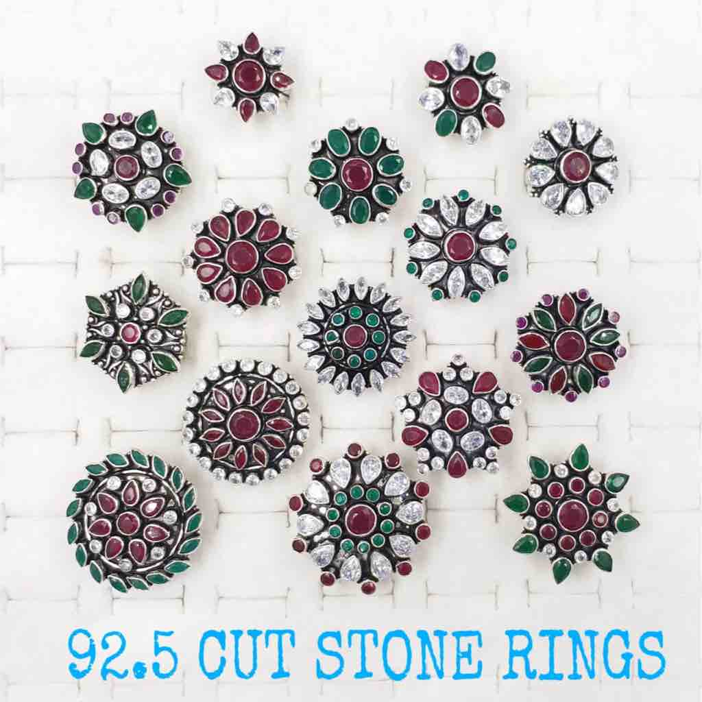 Cut stone rings