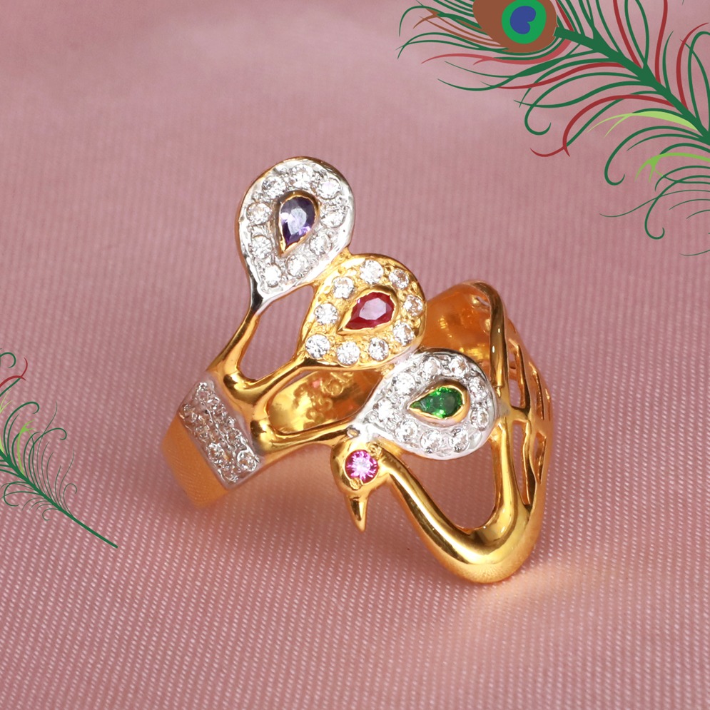 Buy Quality 916 Gold Peacock Design Ring Pj R031 In Ahmedabad
