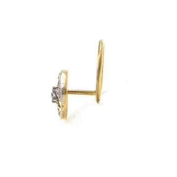 18k yellow gold light weight design nose pin