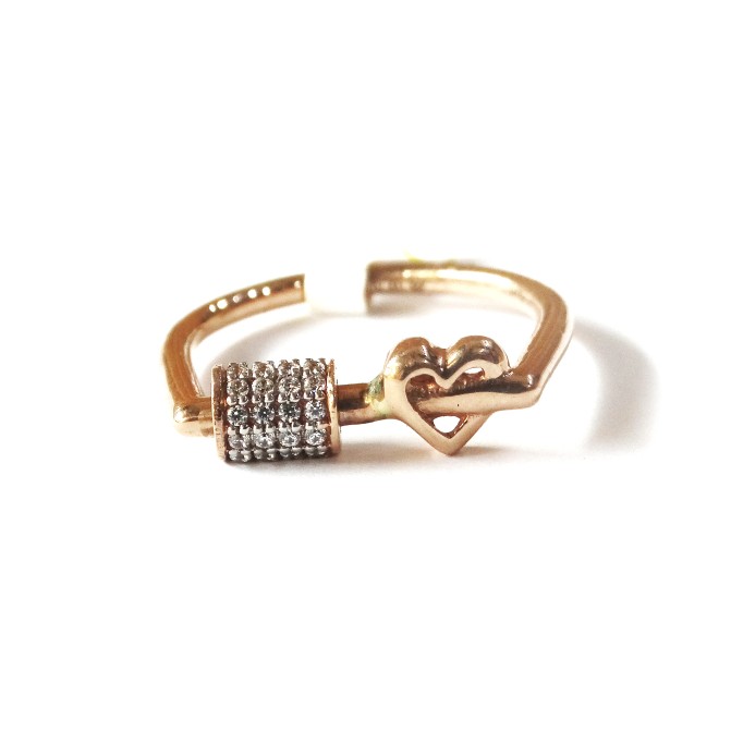 18k rose gold heart shape spinner ring mga - rgr0022
