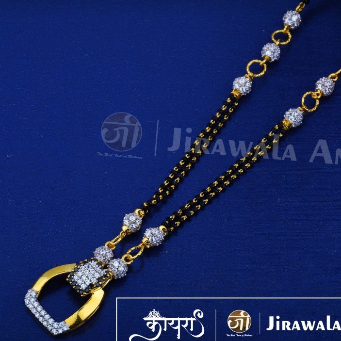 916 gold diamond with long chain manglsutra
