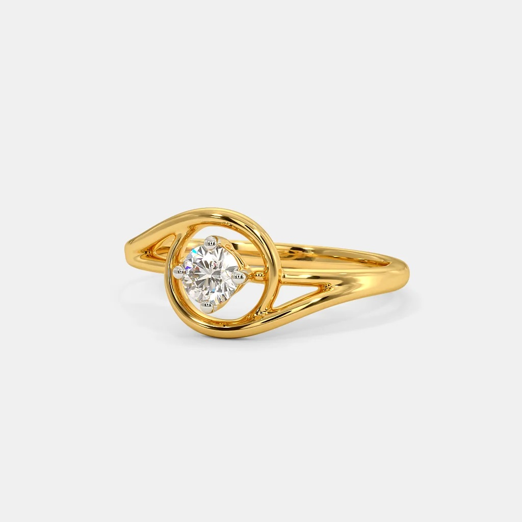 Heart Shaped Glossy Milgrain Single Stone Anniversary Diamond Ring In 18K  Yellow Gold | Fascinating Diamonds