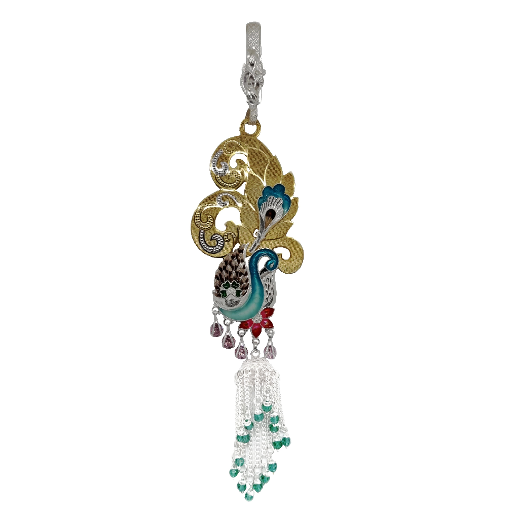 Silver Oxidised Juda with Trendy Peacock style MGA - JUS0107