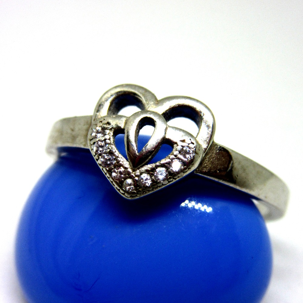 925 silver heart shape ring sr925-150