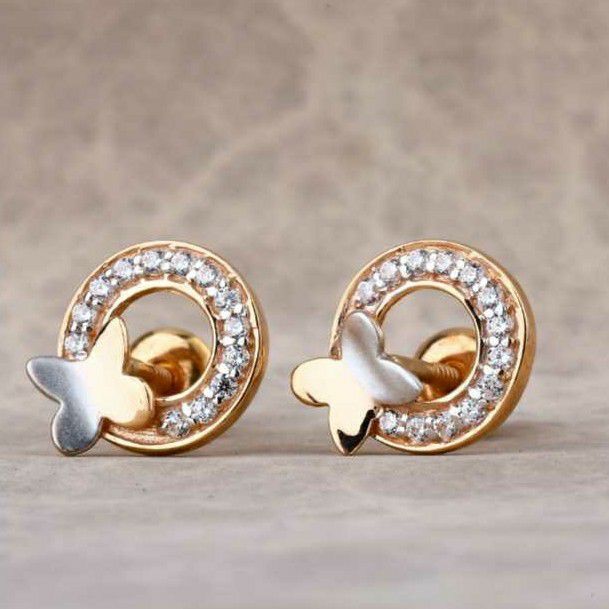 18 Carat Rose Gold Ladies Earrings RH-LE694