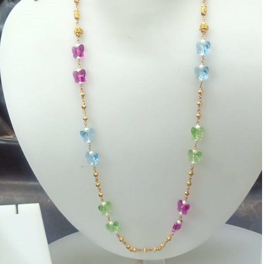 Gold fine diamond mala