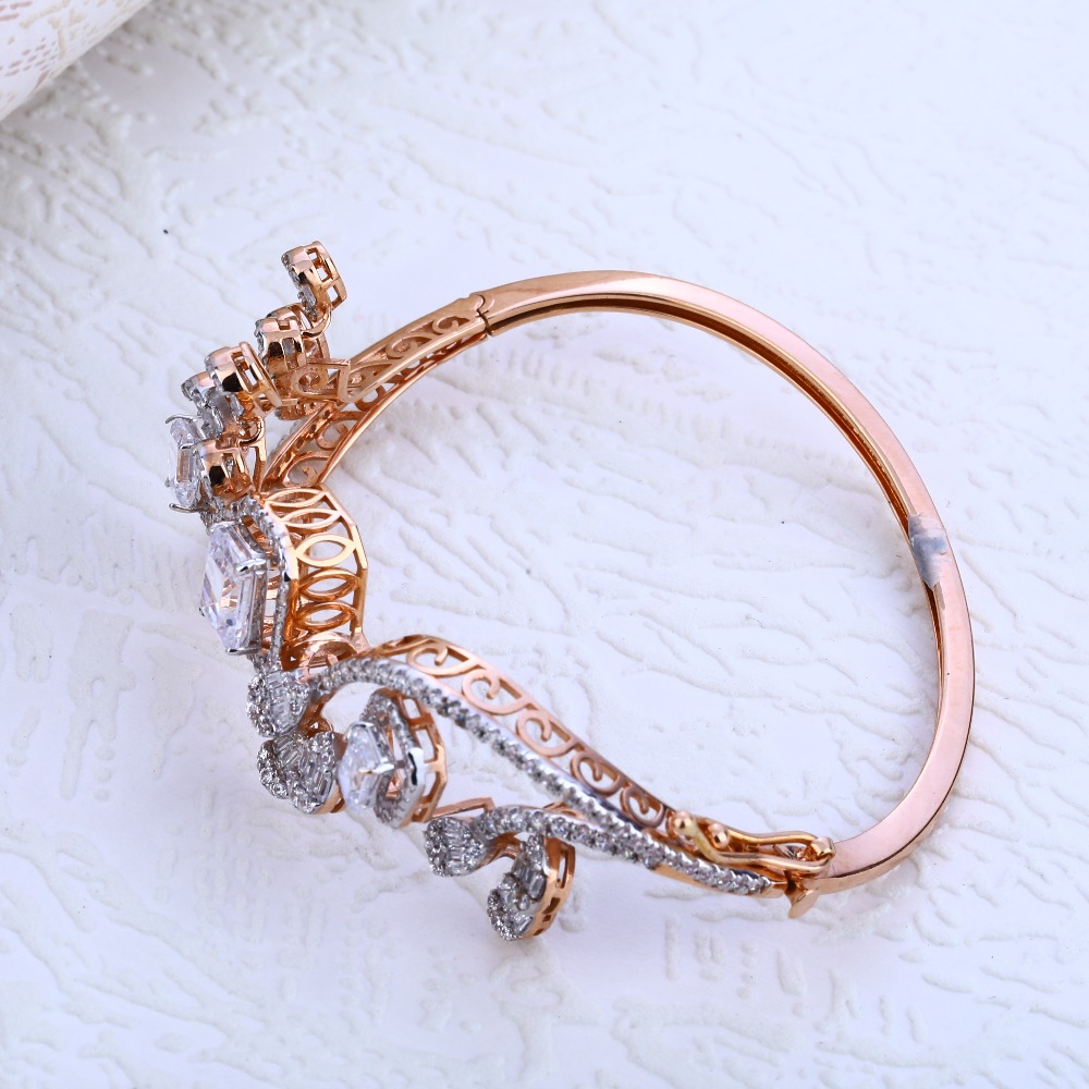 18KT Rose Gold  Delicate CZ Ladies Bracelet RLKB182