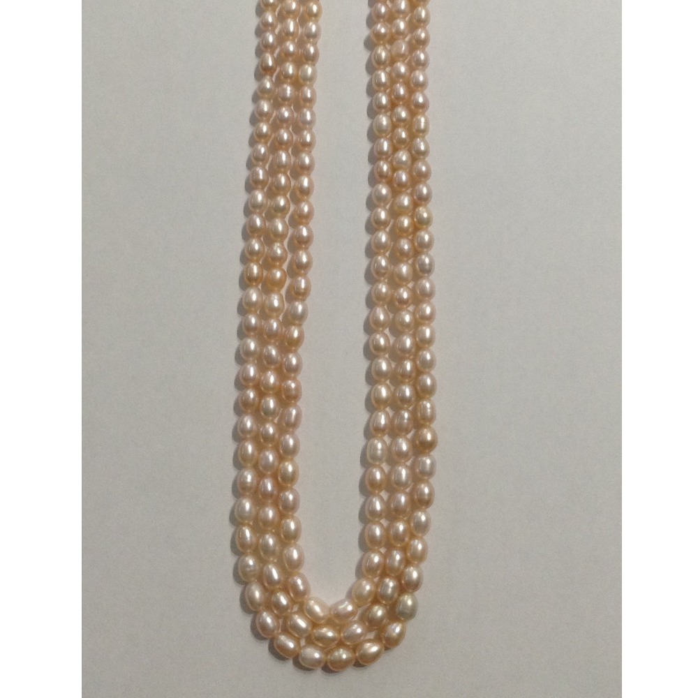 3 line freshwater natural pearls necklace