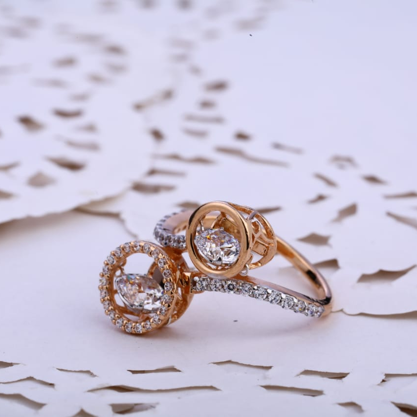 Buy quality 750 Rose Gold Cz Hallmark Exclusive Ladies Ring RLR795 in ...