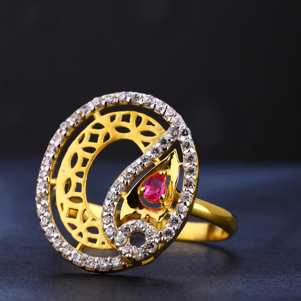 916 cz gold stylish diamond ladies  ring lr783