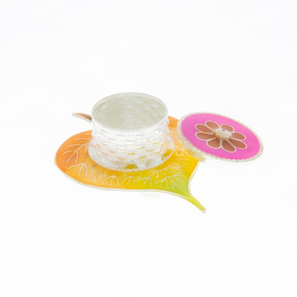 Brightful silver peepal design karanda