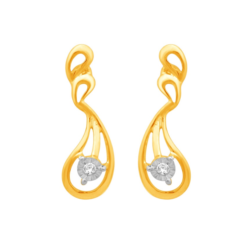 18k gold real diamond fancy earring mga - sdg0009