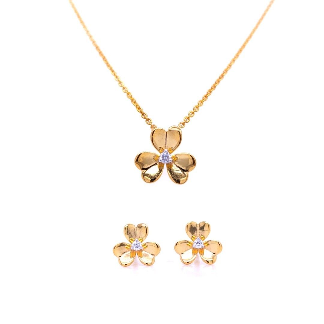 Floral Diamond Necklace Set