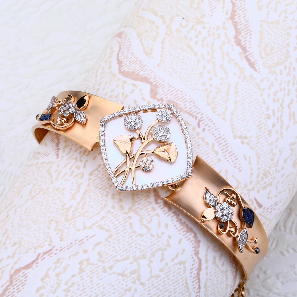 18CT Rose Gold Hallmark exclusive CZ Ladies Bracelet RLKB119