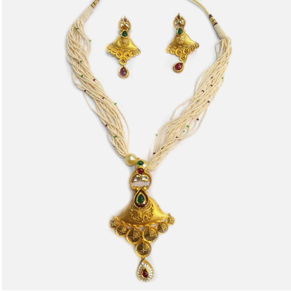 916 Gold Antique Necklace Set RHJ-4396