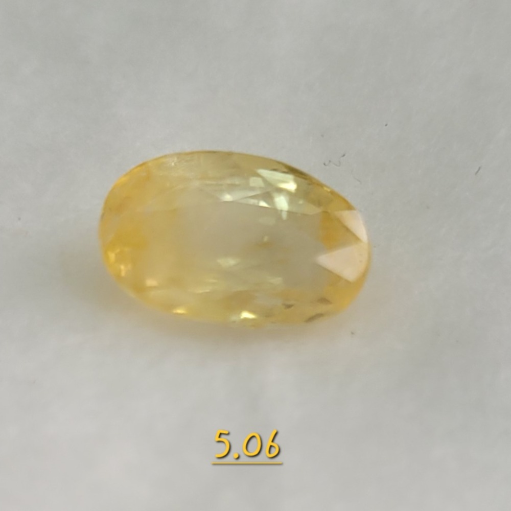 5.06ct Oval Shape Yellow Sapphire Stone (Pukhraj)