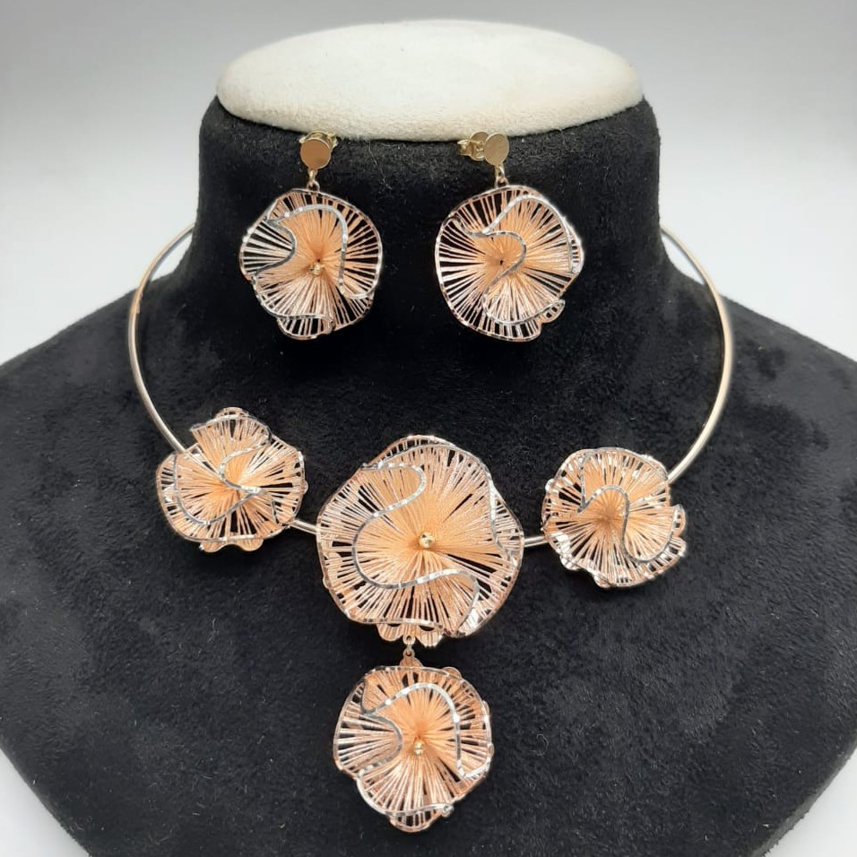 18K Rose Gold Designer Necklace Set