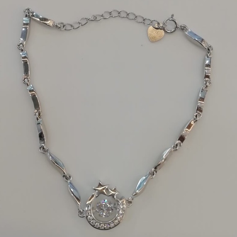Sterling silver star design ladies loose bracelet