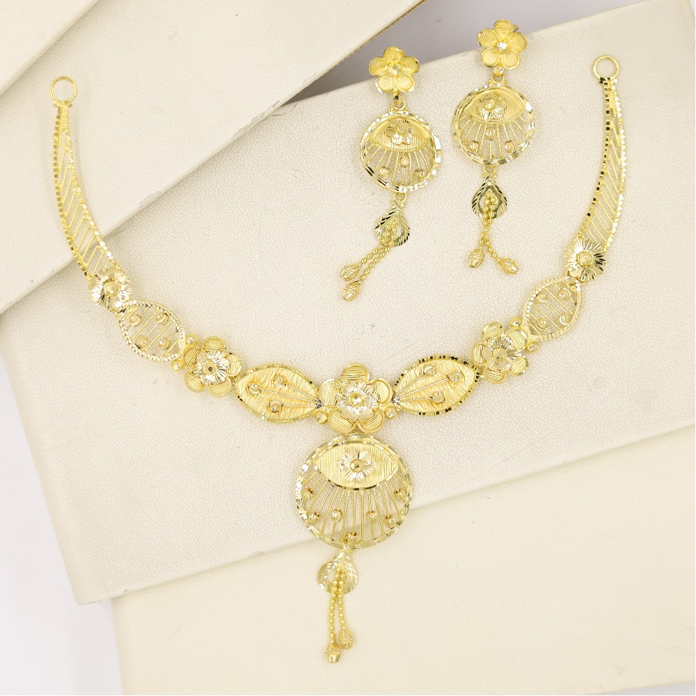 22kt fancy gold necklace set